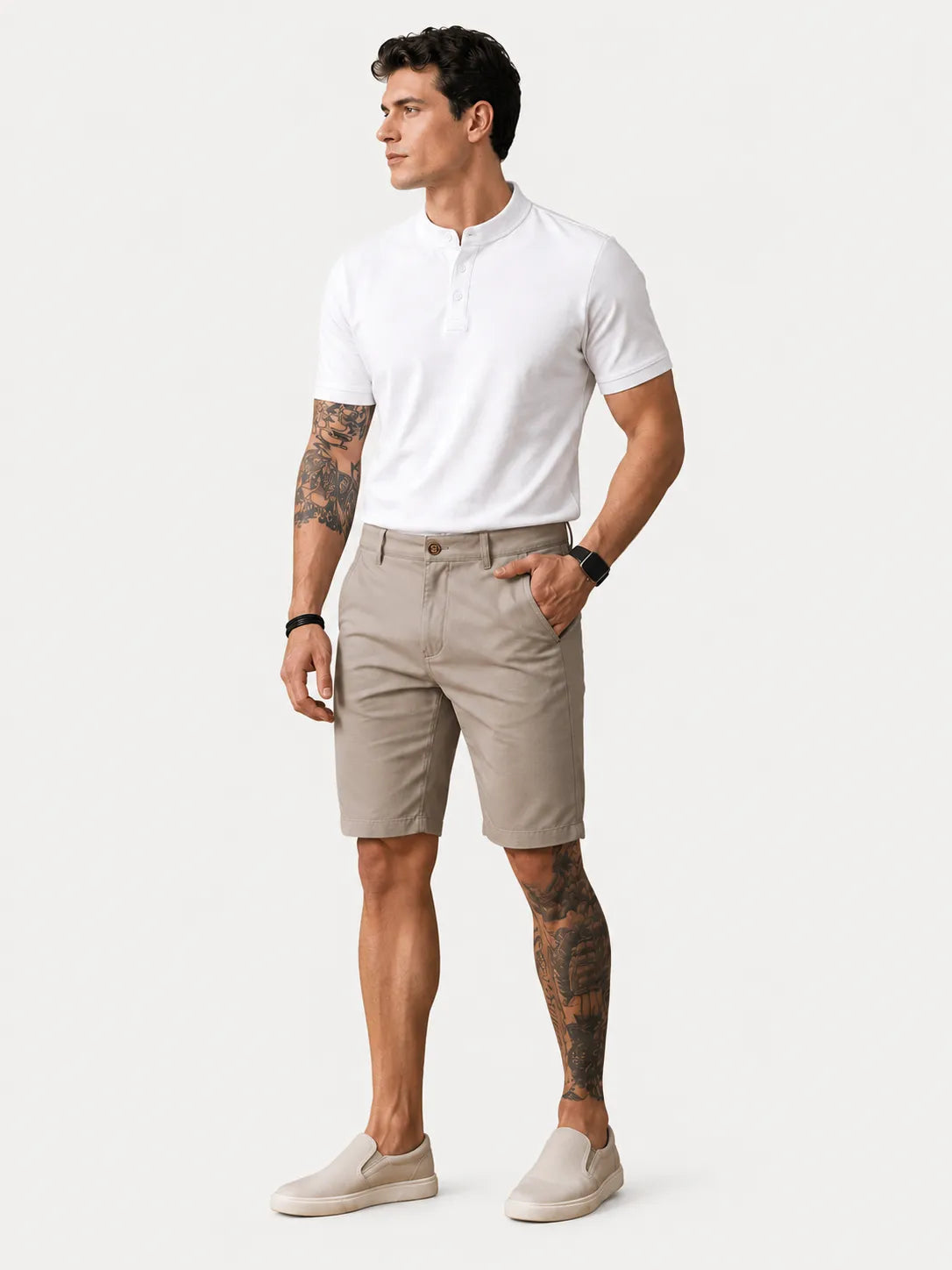 Camisa Masculina Gola Padre Henley